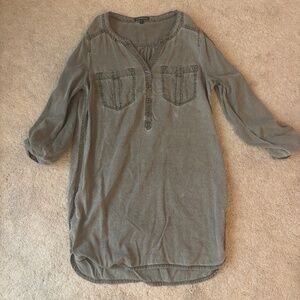 Long-sleeve Army Green Dress